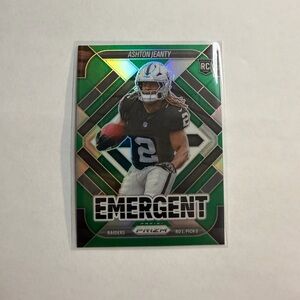 🔥2025 Panini Prizm Emergent Green Prizm Ashton Jeanty #10 RC 🔥
